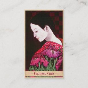 Saito Kaoruの日本のなアイリス日本の女性着物の芸術 名刺