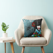 SajuArtの禅の"Bangasaおよび冬のツバキ"の枕 クッション (椅子)