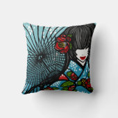 SajuArtの禅の"Bangasaおよび冬のツバキ"の枕 クッション (裏面)