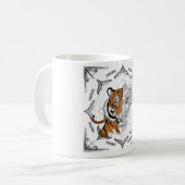 Sak Yant Tigerドラゴンマグに変形 コーヒーマグカップ (正面左)