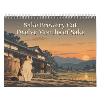 Sake Brewery Cat Twelve Months of Sake Art カレンダー