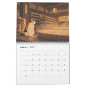 Sake Brewery Cat Twelve Months of Sake Art カレンダー (2月 2027)