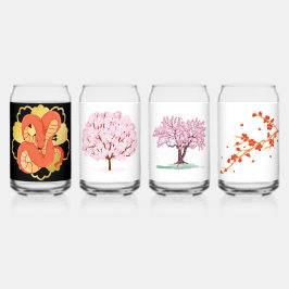Sakora flower us Year of Chinese snake ガラス缶