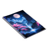 Sakora tree-Moonlit Waterfall with Cherr-pink ノートブック (右側)