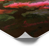 Sakora tree-Moonlit Waterfall with Cherr-pink ポスター (角)