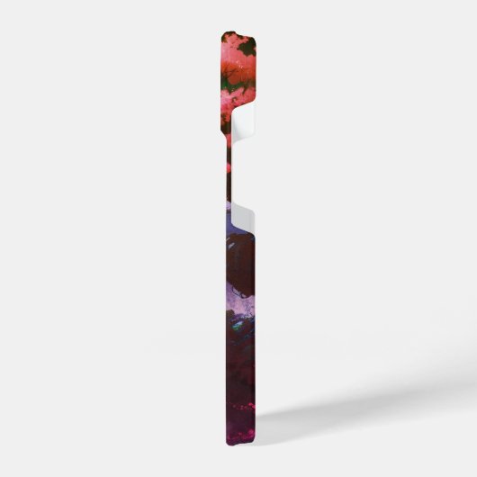 Sakora tree-Moonlit Waterfall with Cherr-pink iPhoneケース (左側面)