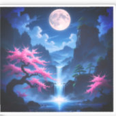 Sakora tree -Moonlit Waterfall with Cherry-nature シール (正面)