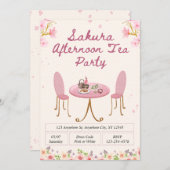 Sakura Afternoon Tea Party Invitation 招待状 (正面/裏面)