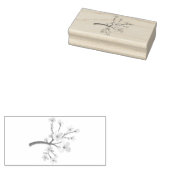 Sakura Blossom Branch Heart ラバースタンプ (押印)