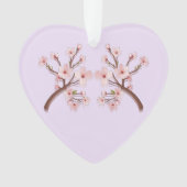 Sakura Blossom Branch Heart Acrylic Ornament オーナメント (正面)