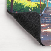 Sakura Blossom Path PastelLandscape Anime Mousepad マウスパッド (コーナー)