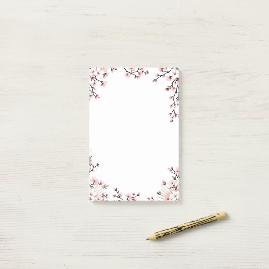 Sakura Blossoms and Fans ポストイット (デスク上)