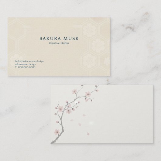 Sakura Business Card – Minimal Japanese Premium  名刺 (正面/裏面)