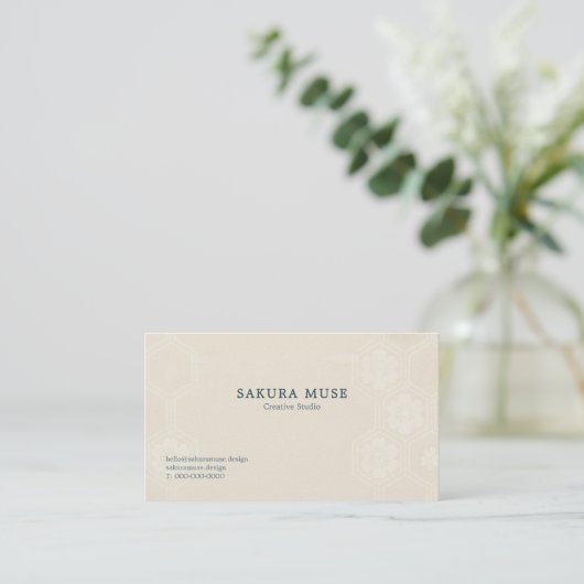 Sakura Business Card – Minimal Japanese Premium  名刺 (スタンド正面)