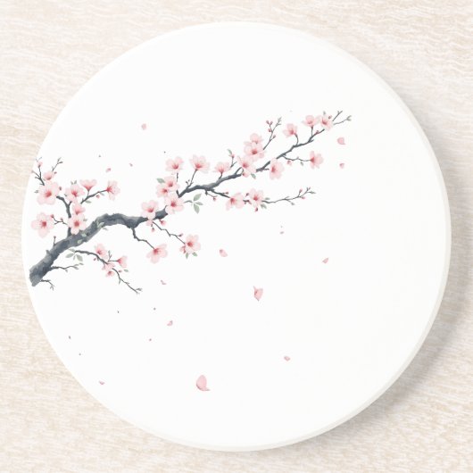 Sakura Cherry Blossom Branch Sandstone Coaster コースター (正面)