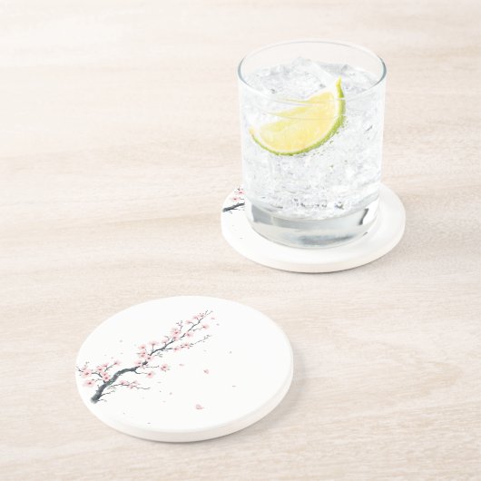Sakura Cherry Blossom Branch Sandstone Coaster コースター (側面)
