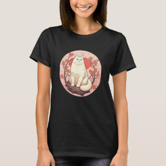 Sakura Cherry Blossom Cat Vintage 80s 90s Japanese Tシャツ