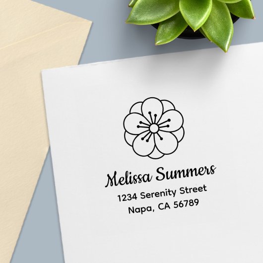 Sakura Cherry Blossom Flower Address セルフインキングスタンプ