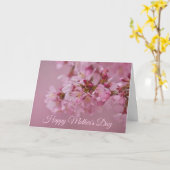 Sakura Cherry Blossoms Pale Pink Reflections カード (黄色い花)