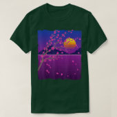 Sakura Flower Japan 80s Vaporwave Sunset Cherry Bl Tシャツ (デザイン正面)