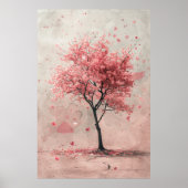 Sakura in the Wind – Japanese Cherry Blossom Paint ポスター (正面)