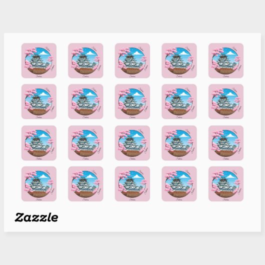 Sakura Japanese Castle Sticker Pack スクエアシール (シート)