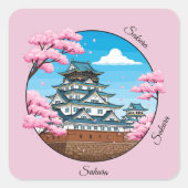 Sakura Japanese Castle Sticker Pack スクエアシール (正面)