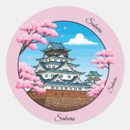 Sakura Japanese Castle Sticker Pack ラウンドシール