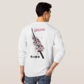 Sakura Katana Japanese Aesthetic Streetwear Tシャツ (裏面フル)