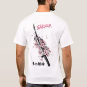 Sakura Katana Japanese Aesthetic Streetwear Tシャツ (裏面)