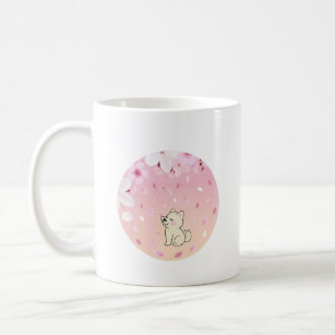 Sakura & Kawaii Dog コーヒーマグカップ