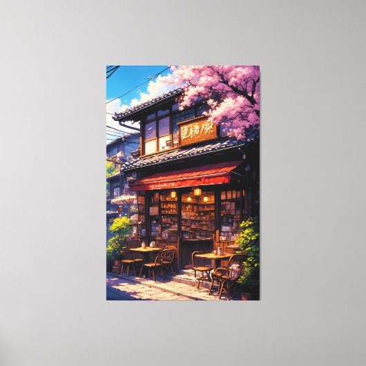 Sakura Kissa  - Cherry Blossom Café キャンバスプリント (正面)