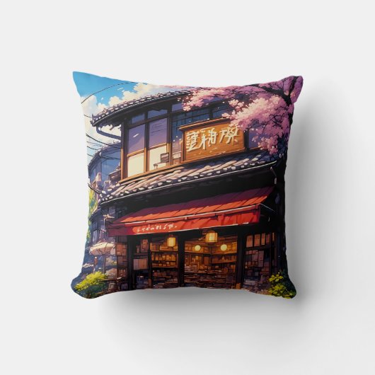 Sakura Kissa - Cherry Blossom Café クッション (正面)