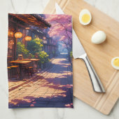 Sakura no Machikado - Cherry Blossom Street キッチンタオル (四つ折り)