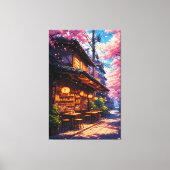 Sakura no Machikado - Cherry Blossom Street キャンバスプリント (正面)