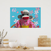 Sakura Sock Monkey Poster ポスター (キッチン)