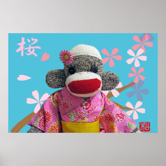 Sakura Sock Monkey Poster ポスター (正面)