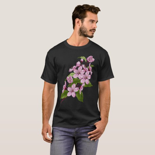 Sakura Spring Flowers Cherry Blossom Tree Japanese Tシャツ (正面フル)