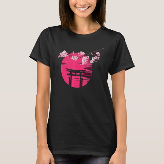 Sakura Spring Flowers Cherry Blossom Tree Japanese Tシャツ (正面)
