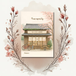 sakura traditional tea house destination wedding 出欠カード