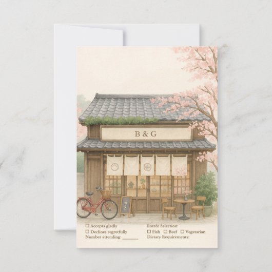 sakura traditional tea house destination wedding 出欠カード (裏面)