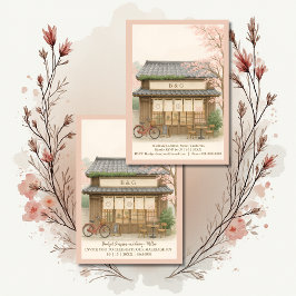 sakura traditional tea house destination wedding 招待状