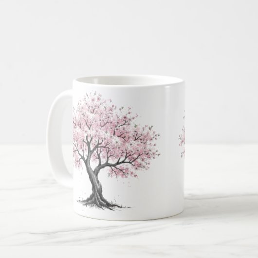 Sakura tree mug コーヒーマグカップ (正面左)