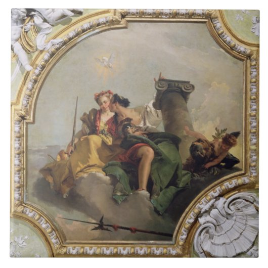 「Sala Capitolareからの剛毅そして正義、 タイル (正面)