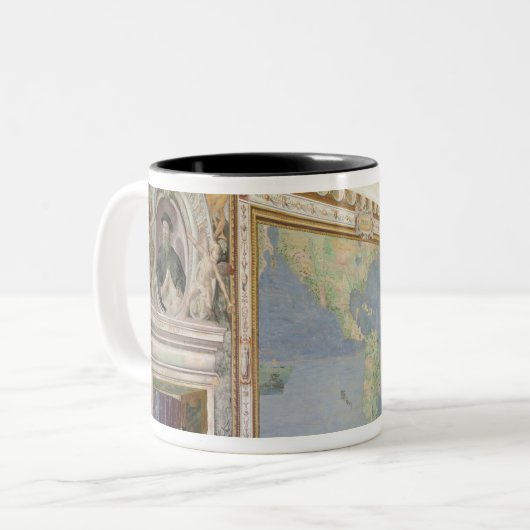 「Sala Delのインテリアの眺め ツートーンマグカップ (正面左)