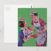 Salad Hats Mom and Daughter collage ポストカード (正面/裏面)