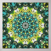 Salad Spinner – Green Yellow Mandala Pattern ポスター (正面)