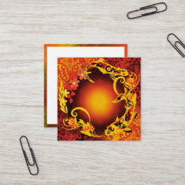 salamandre carpe koi Fleur de vie スクエア名刺