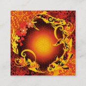 salamandre carpe koi Fleur de vie スクエア名刺 (正面)