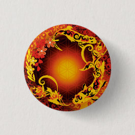 salamandre carpe koi Fleur de vie 缶バッジ